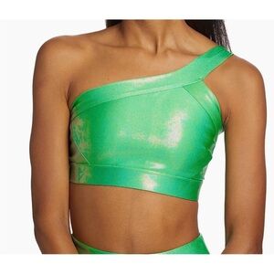 Heroine Sport Y Bra Sports Bra Slick Green Shiny Shimmery Mermaid Neon